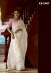 Pankhudi By Kimora Pure Based Fancy Fabric Handwork Designer Saree